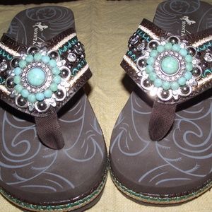 Montana West Women's Hand Beaded Sandals